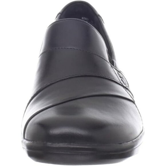 Clarks Women's May Marigold Slip On Loafer Size 8 Square Toe Leather Black - Picture 6 of 7